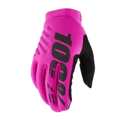 100%, BRISKER Women's GLOVES, ADULT, NEON PINK