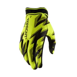 100%, RIDEFIT Gloves Flo Yellow/Black, ADULT, BLACK NEON YELLOW