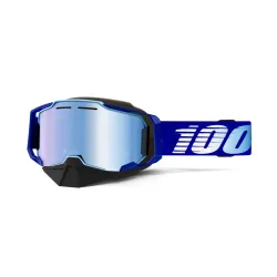 100%, ARMEGA SNOWMOBILE Dual Pane Vented Goggle Blue - Blue Mirror Lens
