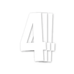 Holeshot, Numbers 10pcs, 11 X 5cm, 4, WHITE
