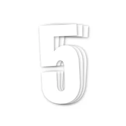 Holeshot, Numbers 10pcs, 11 X 5cm, 5, WHITE