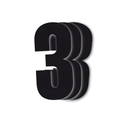 Holeshot, Numbers 10pcs, 11 X 5cm, 3, BLACK