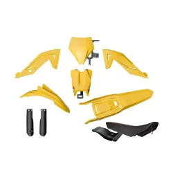 Rtech, Plastic Kit, Revolution incl seat, BLACK YELLOW